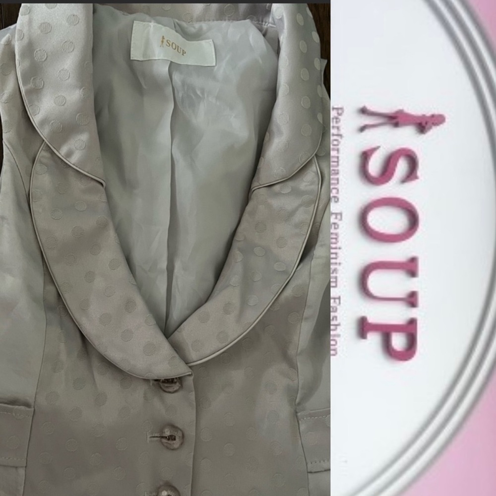 0112| Vintages 90s Vest | Soup| Polka dots| Size XSmall - Small